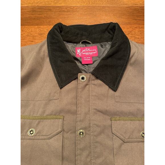 XXL John Browning Heritage Collection Denning Quilted Shirt Jacket Brown Hunting - Picture 2 of 11